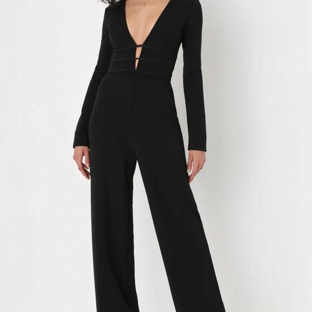 Lulus plunging neck jumpsuit.